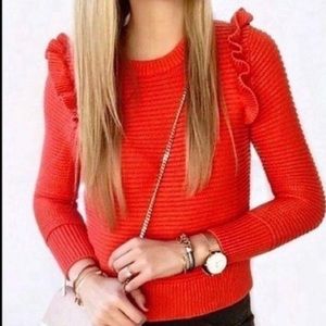 Banana Republic orange ruffle sweater
